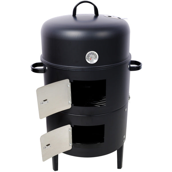 17 Inch Steel Charcoal Smoker, Heavy Duty Round Grill Inkedjoy