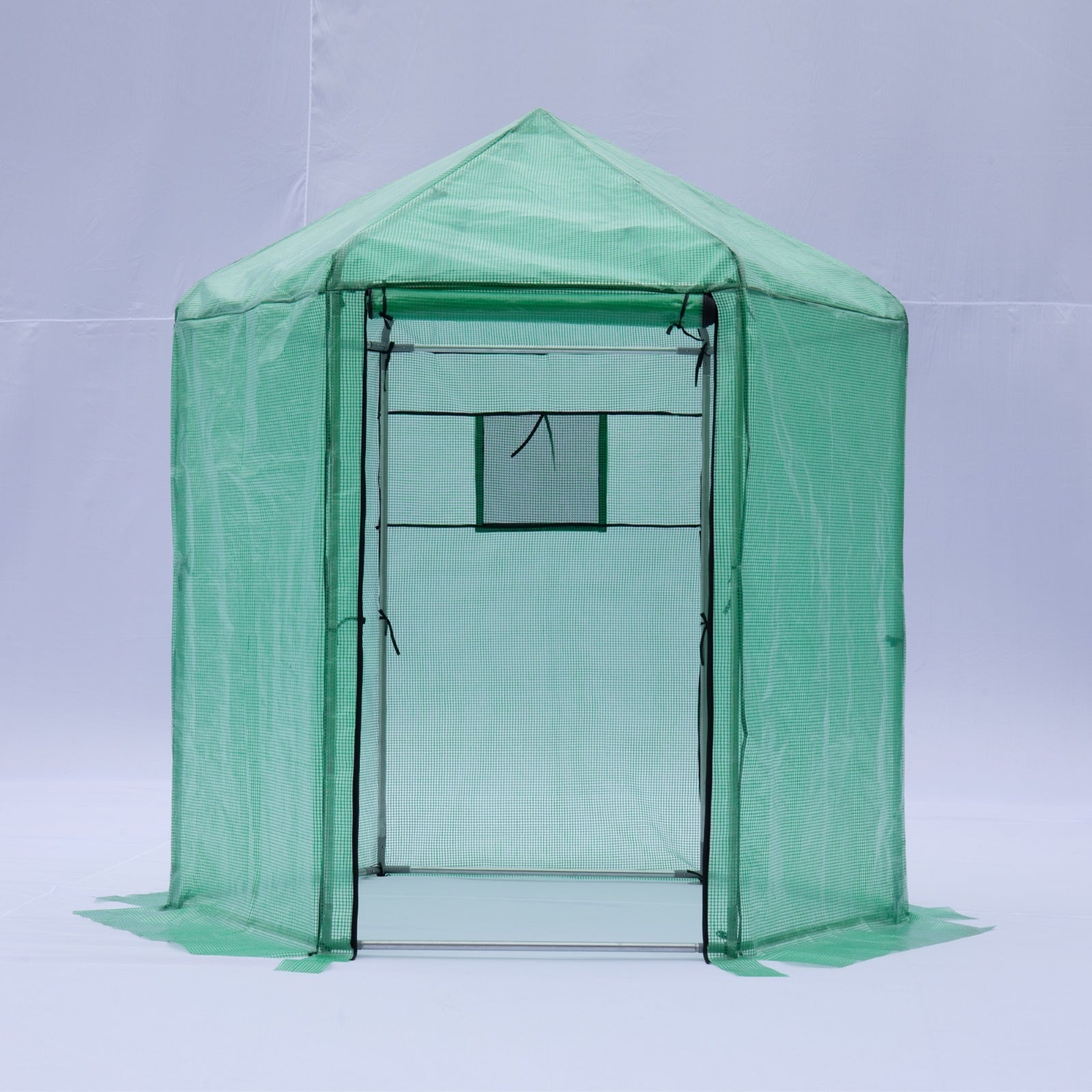 Walk-in Greenhouse Hexagonal Upgrade Reinforced Frame Heavy Duty Plastic Greenhouse Ohberri