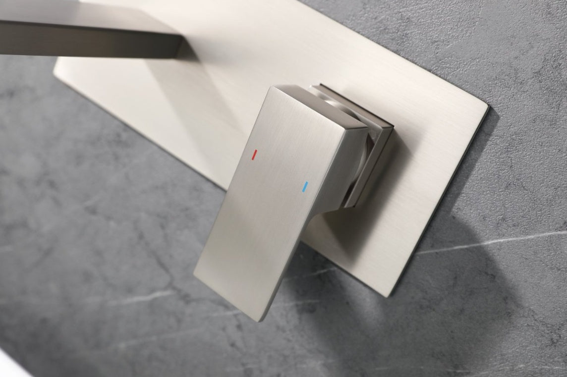 Wall Mount Faucet For Bathroom Sink Or Bathtub- Brushed Nickel Ohberri