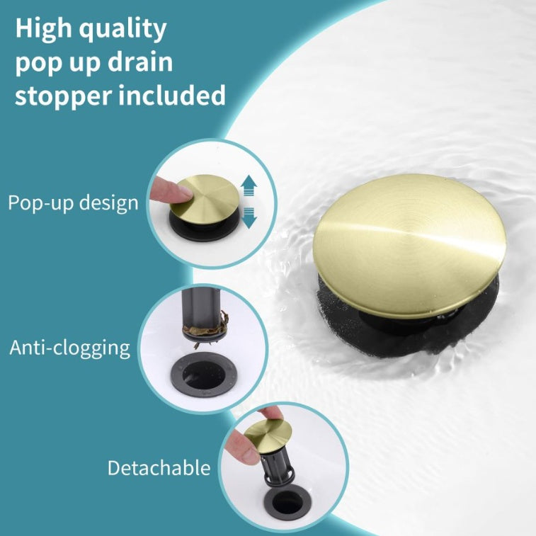 Bathroom Faucet 2-Handle Brushed Gold With Aerator, Swan Style 4-inch My Store