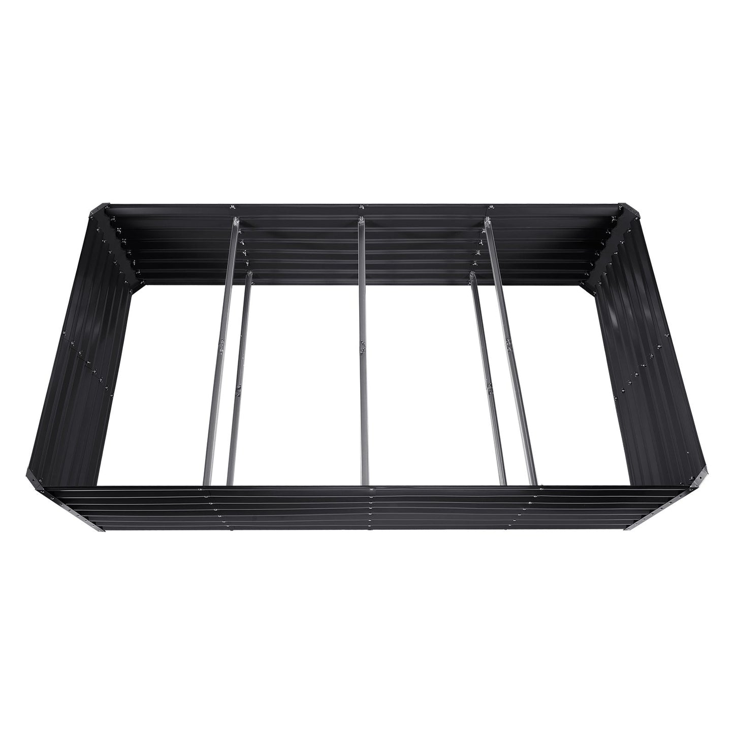 Galvanized Raised Garden Bed Planter Box 94.5x47.2x23.6inch Flower Vegetable Inkedjoy