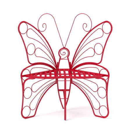 Modern Butterfly Cast Metal Garden Bench Inkedjoy