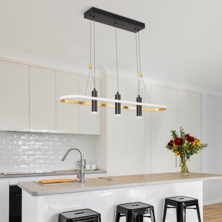 Black Gold Dimmable LED Pendant Light No Bulb My Store