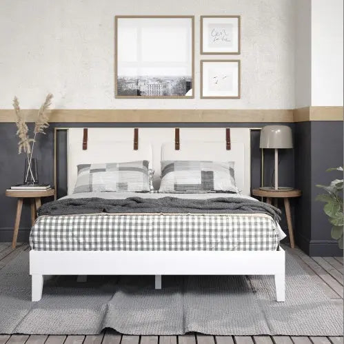 Nix - Queen Platform Bed - White My Store