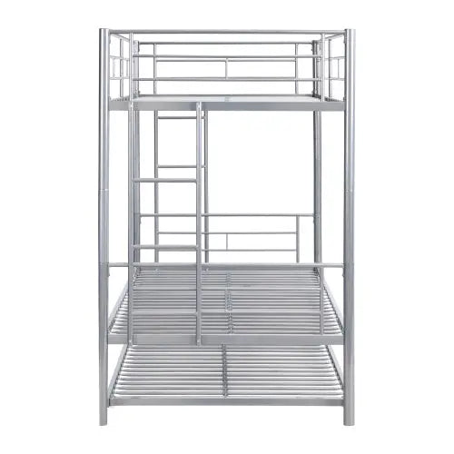 METAL BUNK BED WITH TRUNDLE SILVER My Store