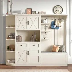Multifunctional Left-right Combination Hall Cabinet -Beige My Store