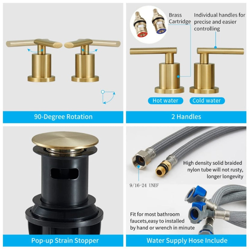 Brushed Gold Bathroom Faucet My Store