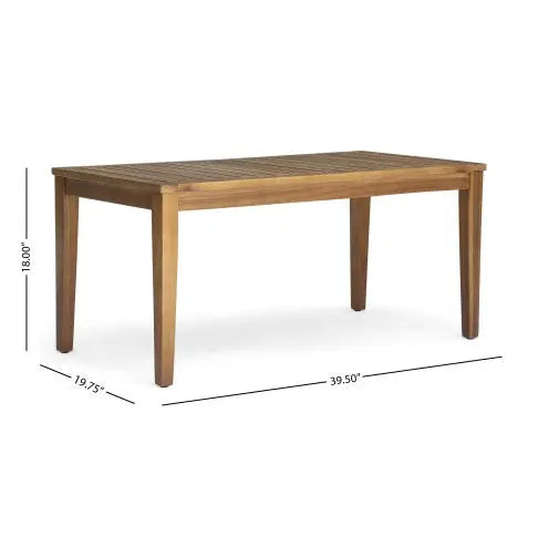 Outdoor 4-Seater Acacia Wood Chat Set With Coffee Table With Cushions, Teak And Beige My Store