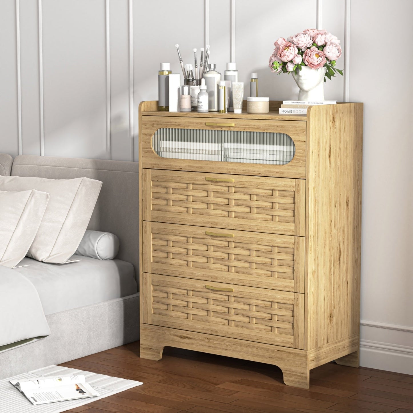 Wood 4 Drawer Dresser Modern Chest My Store