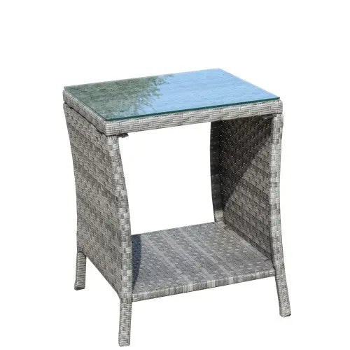 Outdoor Patio Furniture 1 Coffee Table With Clear Tempered Glass My Store