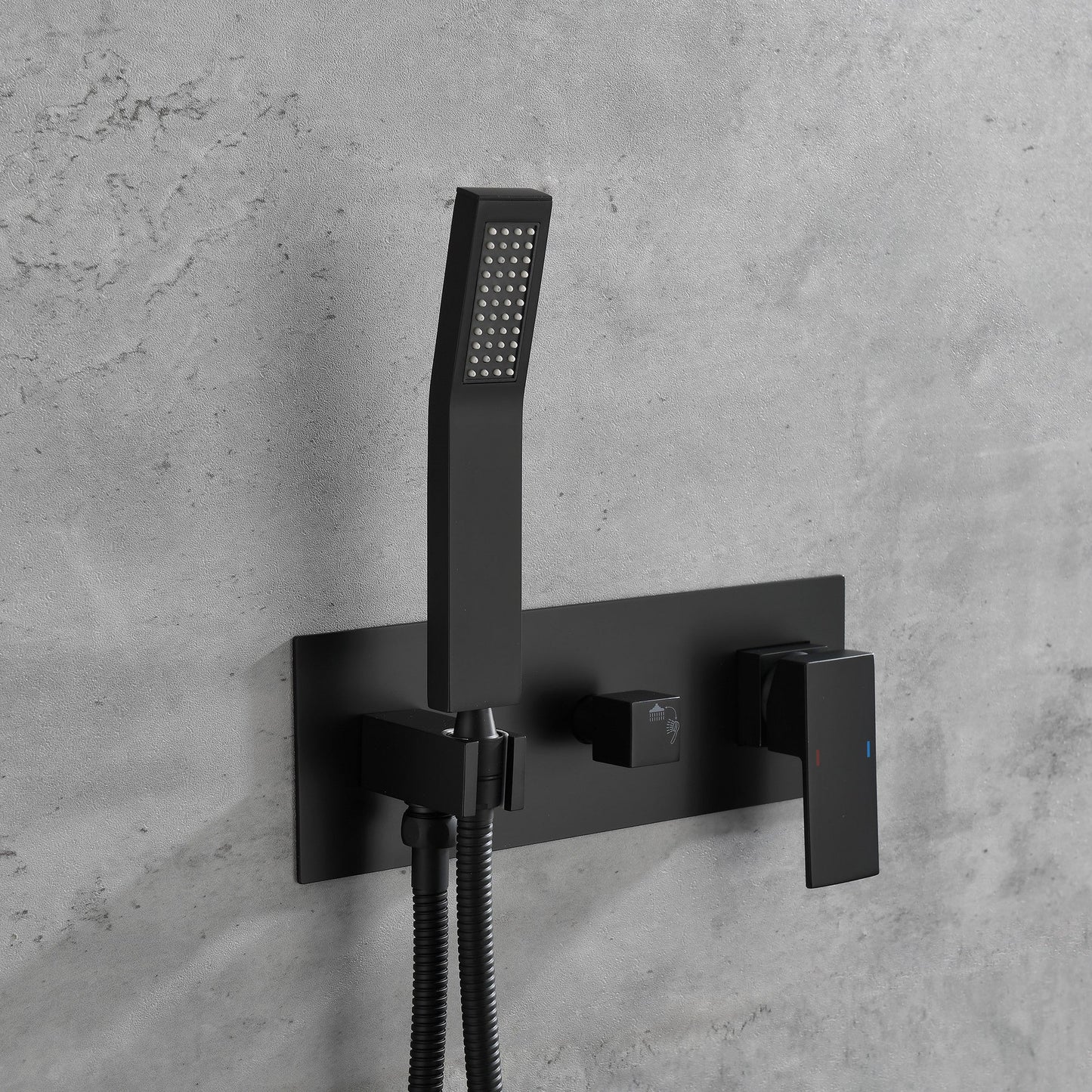 Brass Matte Black Shower Faucet With Shower System, 10 Inch Shower Head And Handheld Spray Inkedjoy