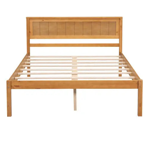 Platform Bed Frame With Headboard, Wood Slat Support, No Box Spring Needed, Full, Oak My Store