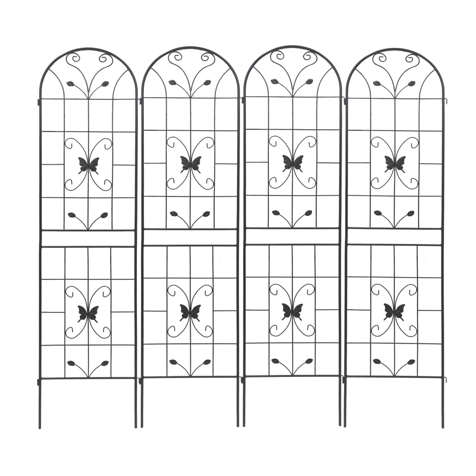 4 Pack Metal Garden Trellis 86.7x19.7Rustproof For Climbing Plants Outdoor Inkedjoy
