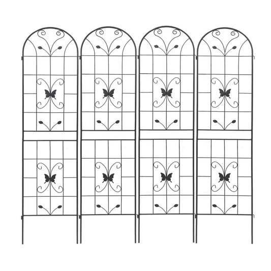 4 Pack Metal Garden Trellis 86.7x19.7Rustproof For Climbing Plants Outdoor Inkedjoy
