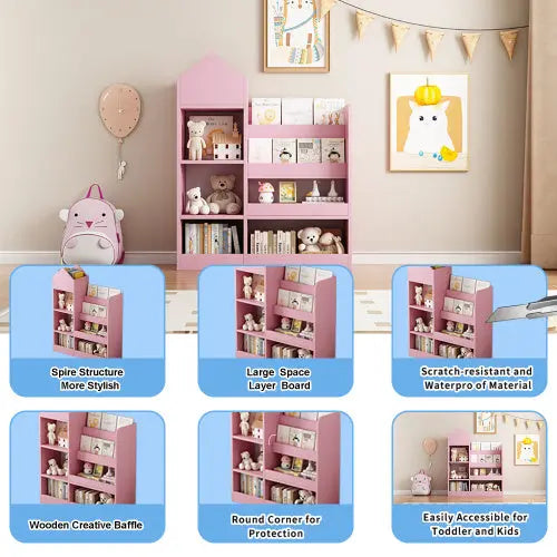 Children's Wooden Bookshelf My Store