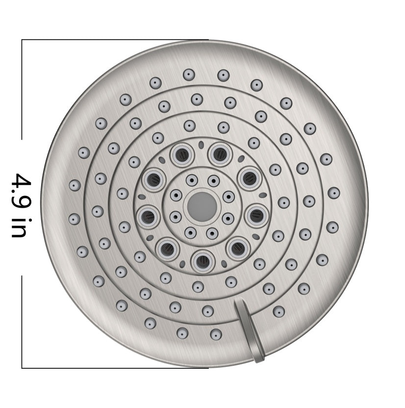 6 Spray Settings High Pressure 5 Rain Fixed Shower head - Brushed Nickel Inkedjoy