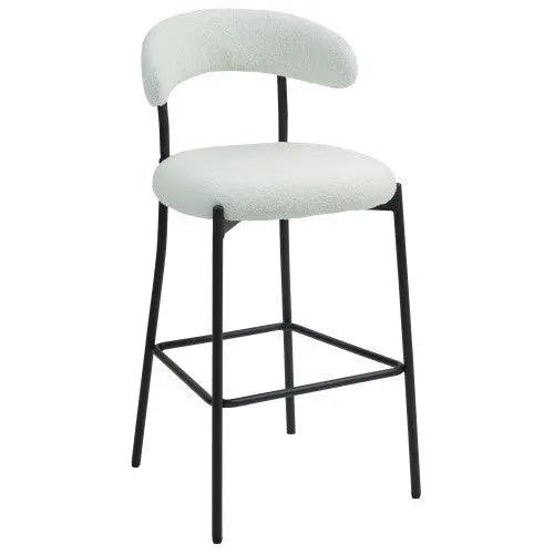 26 Counter Height Bar Stools Teddy Fabric Cover Kitchen Island Counter Bar Stool With Black Powder Coating Base And Footrest My Store