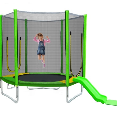 7FT Trampoline For Kids With Safety Enclosure Net, Slide And Ladder My Store