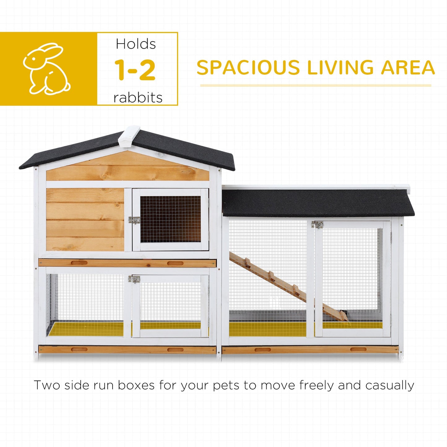 2 Storey Rabbit Hut Wooden Bunny Hut Small Animal House With Ramp My Store