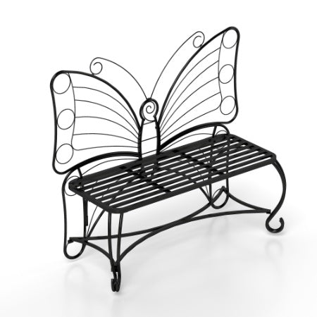 Butterfly Cast Metal Garden Bench Inkedjoy