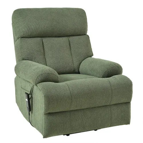 Over sized Power Lift Recliner Chair With Remote Control,Side Pocket -Dark Green My Store