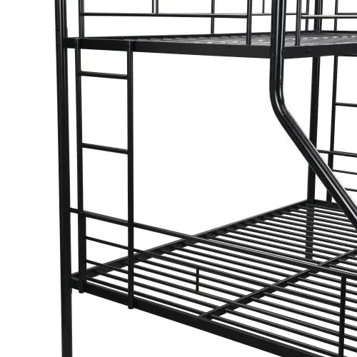 Twin Over Full With Trundle Metal Bunk Bed , No Box Spring Needed, Easy Assemble My Store