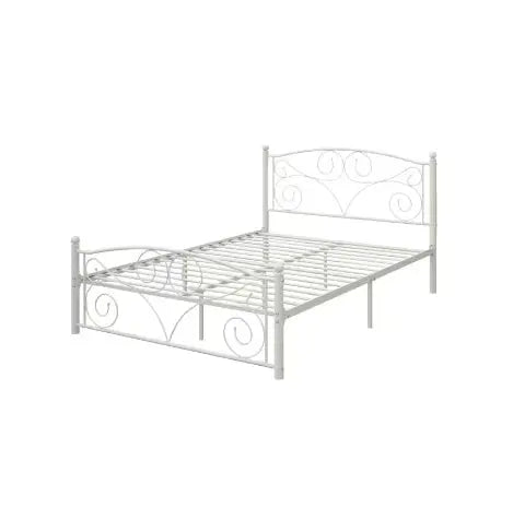 Queen Size Unique Flower Sturdy System Metal Bed Frame With Headboard And Footboard My Store