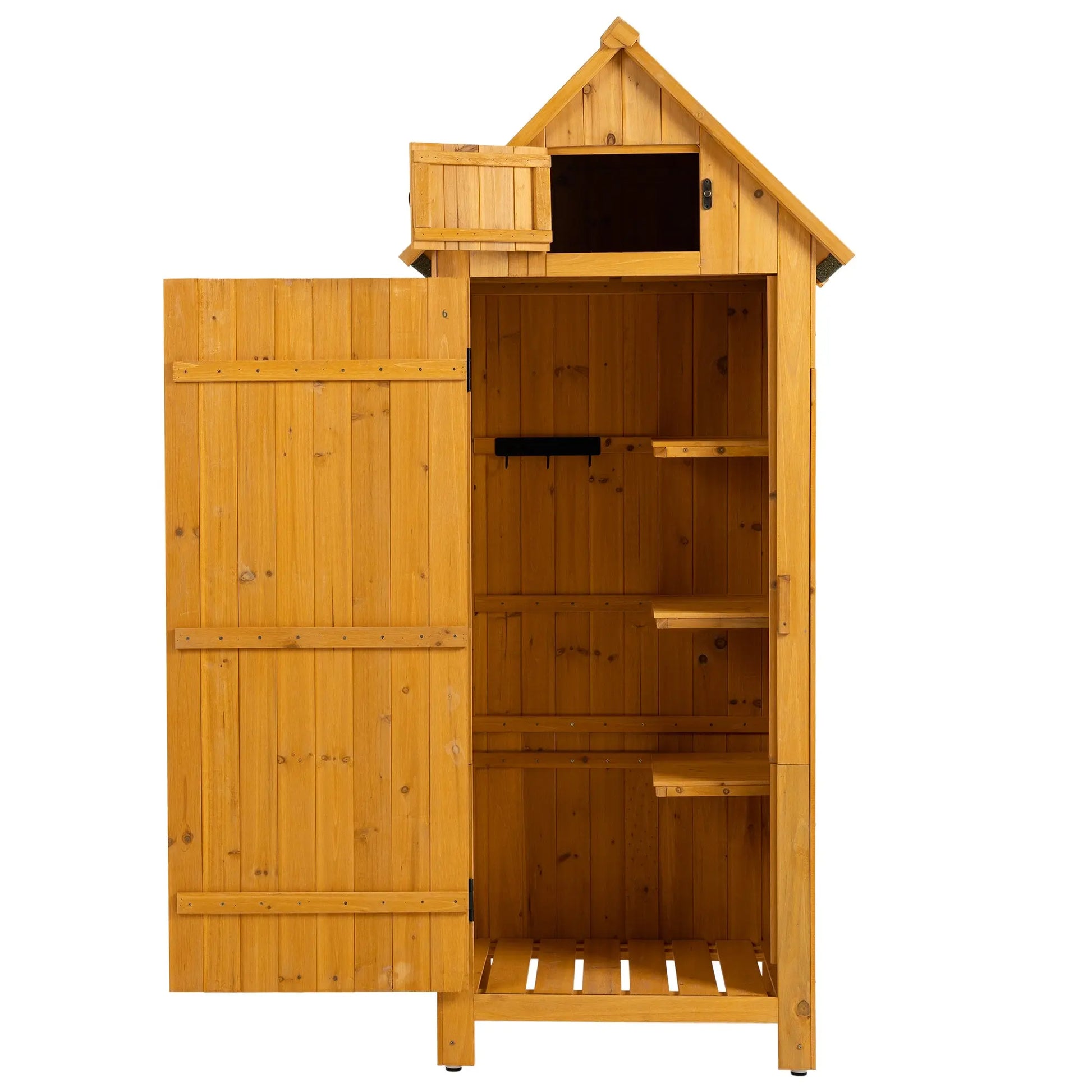 Outdoor Storage Cabinet Tool Shed Wooden Garden Shed Natural My Store