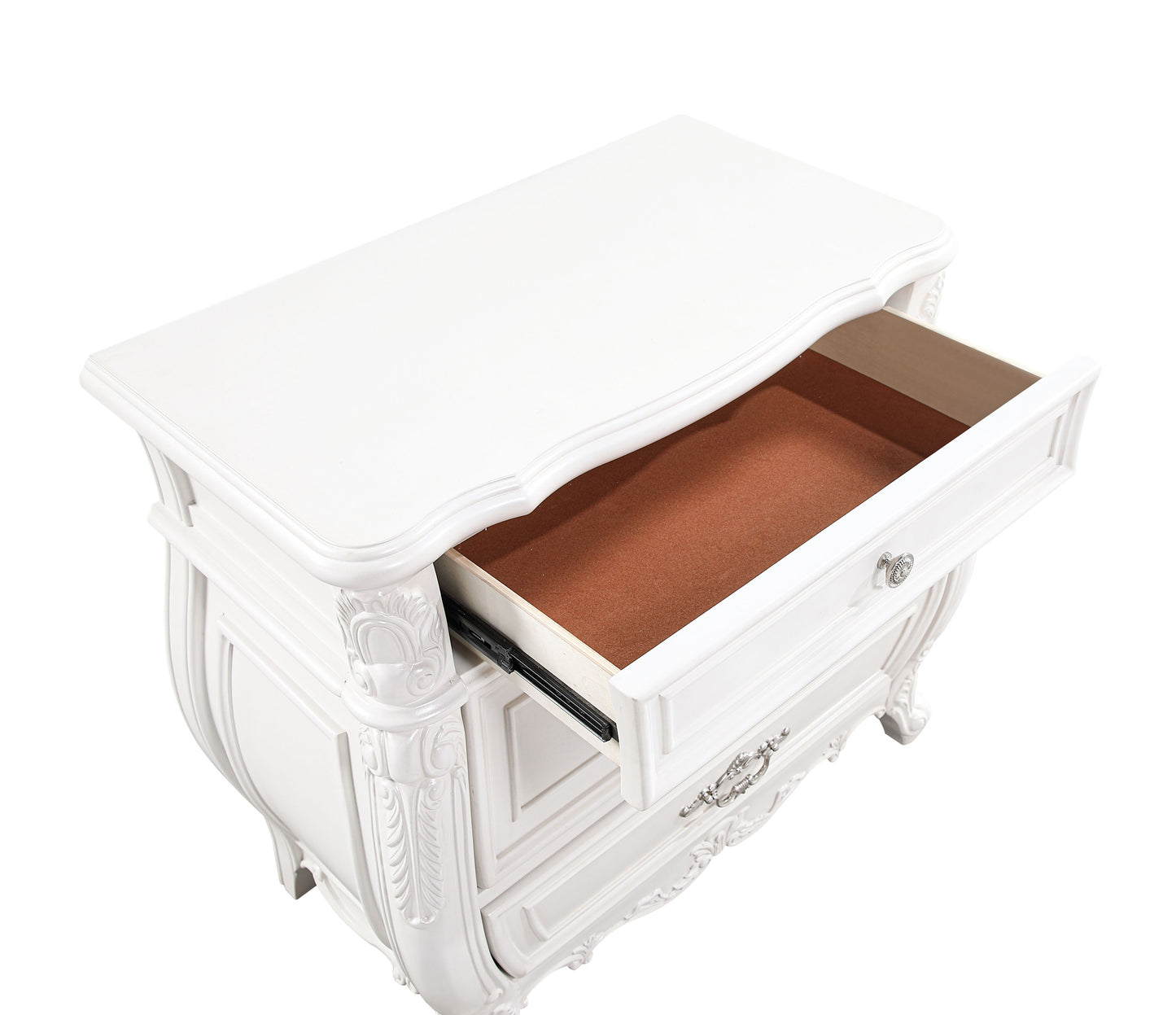 Modern 5-Piece Queen Bedroom Set in Pearl White Wood Finish - Ohberri