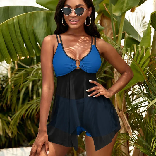 Split Skirt Mesh Swimsuit Set Inkedjoy