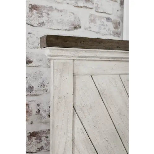 Bear Creek - Queen Bed - Whitewashed Gray My Store