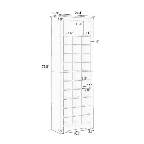 Stylish Design 30 Shoe Cabinet Console, Modern Black Inkedjoy