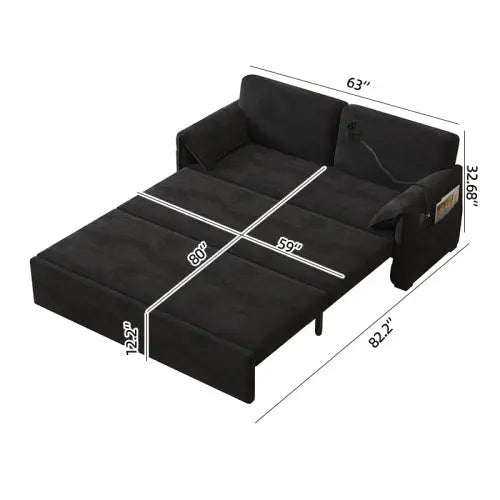 Large Folding Sofa Bed Velvet My Store