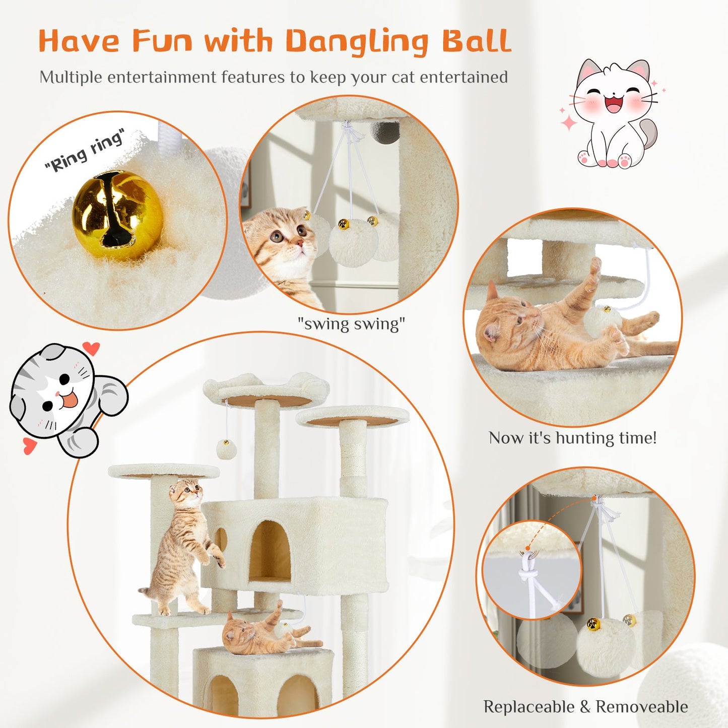 Multi Functional Cat Treehouse Cat Climbing Frame My Store