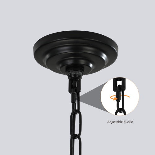 8 Lights Black & Gold Lantern Tiered Chandelier, Industrial Farmhouse Chandelier Inkedjoy