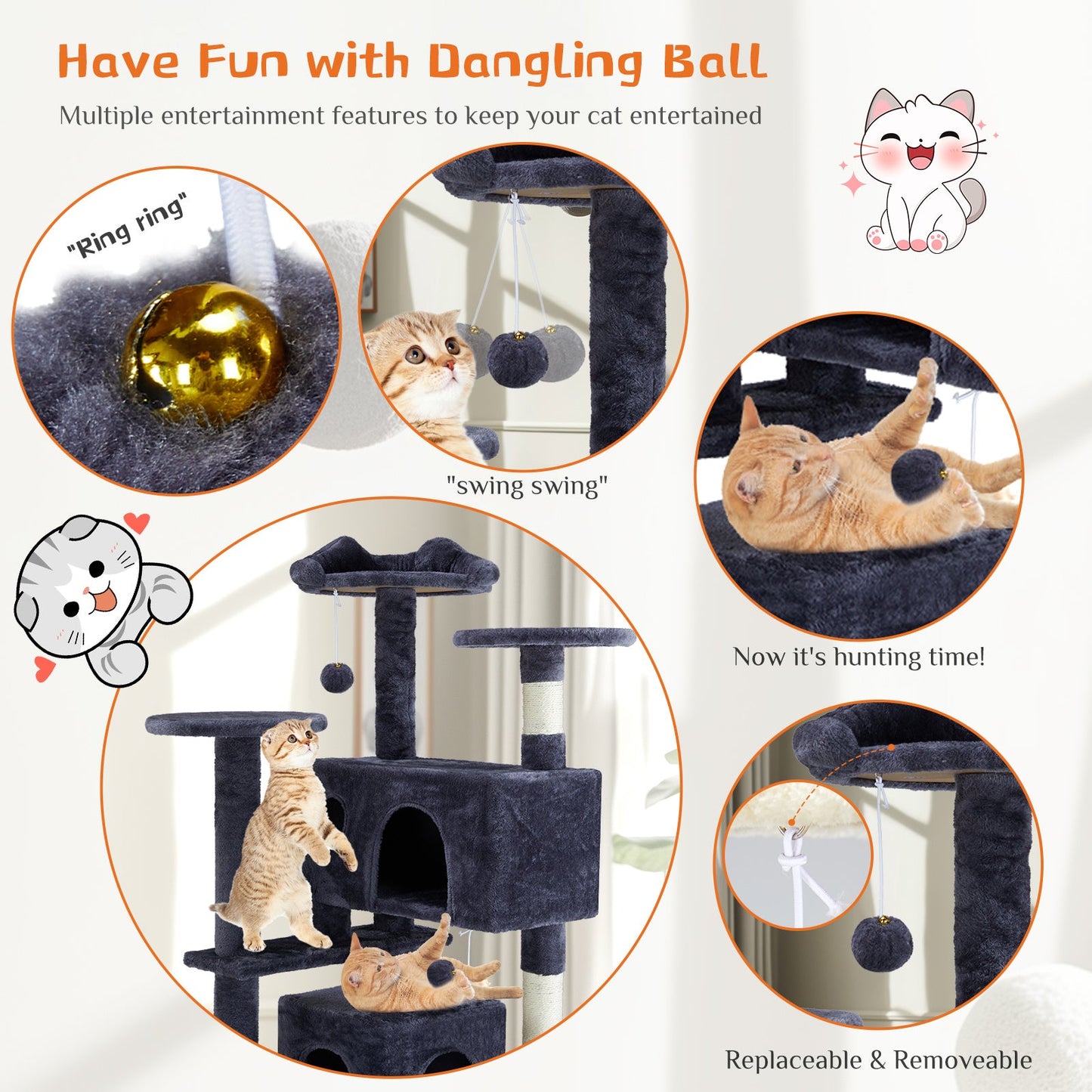 Multi Functional Cat Treehouse Cat Climbing Frame My Store