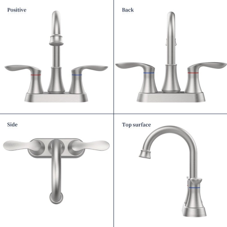 2-Handle 4-Inch Brushed Nickel Bathroom Faucet Ohberri
