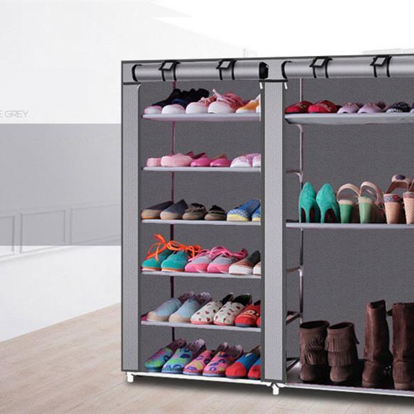 Double Row 9-grid Non-woven Shoe Cabinet Inkedjoy