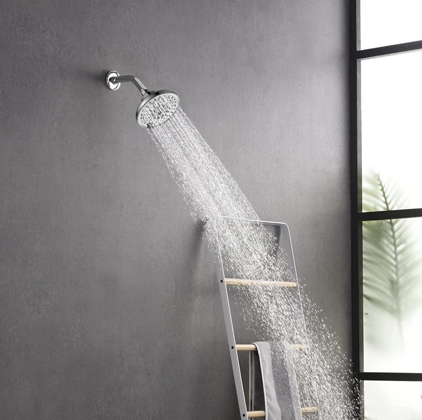 6 Spray Settings High Pressure 5 Rain Fixed Shower head - Brushed Nickel Inkedjoy