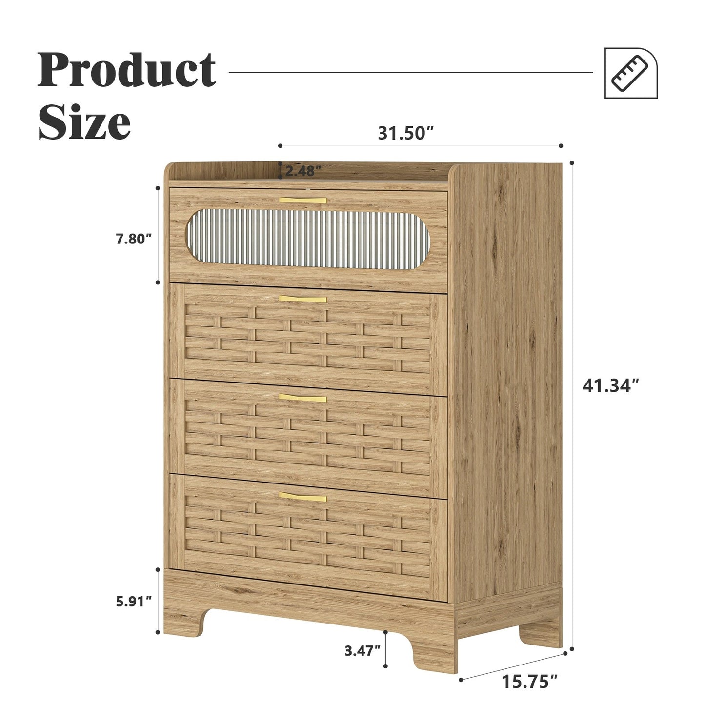 Wood 4 Drawer Dresser Modern Chest My Store