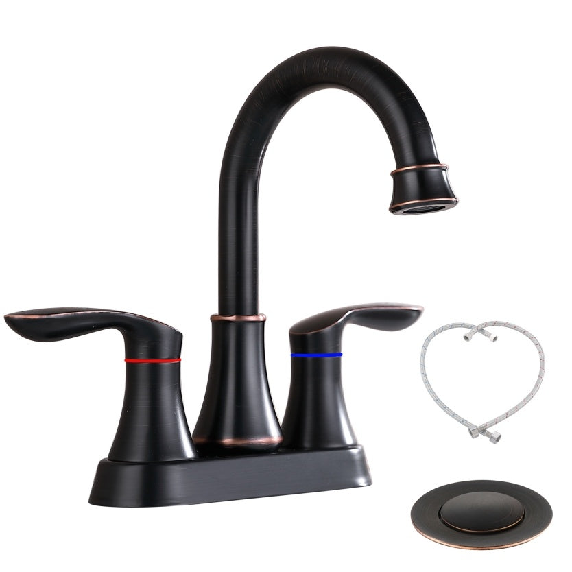 2-Handle 4-Inch Oil Rubbed Bronze Bathroom Faucet Ohberri