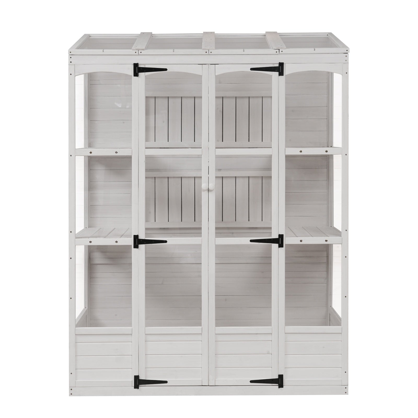 78-inch Wooden Greenhouse Cold Frame With 4 Independent Skylights And 2 Folding Middle Shelve My Store