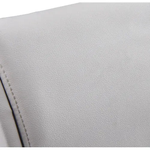 Queen Size Upholstered Faux Leather Platform Bed With LED Light Bed Frame With Slatted - White My Store