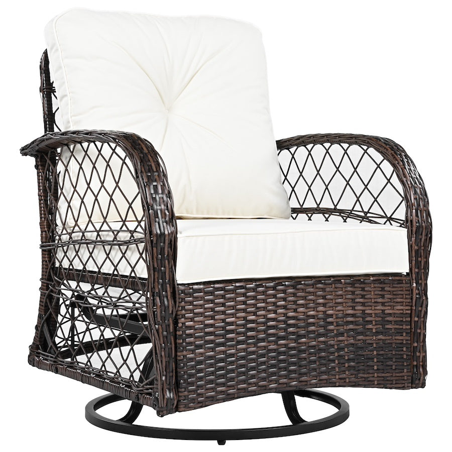3-piece Outdoor Chair&Table Set Chat Set 2-person Rattan Seating Group Inkedjoy