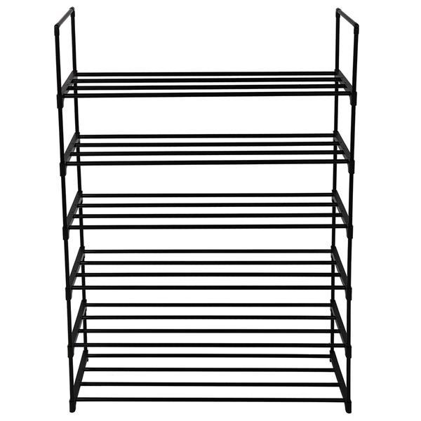 13 Tubes, One Layer, Four Tube, Six Layer Shoe Rack, Black Inkedjoy
