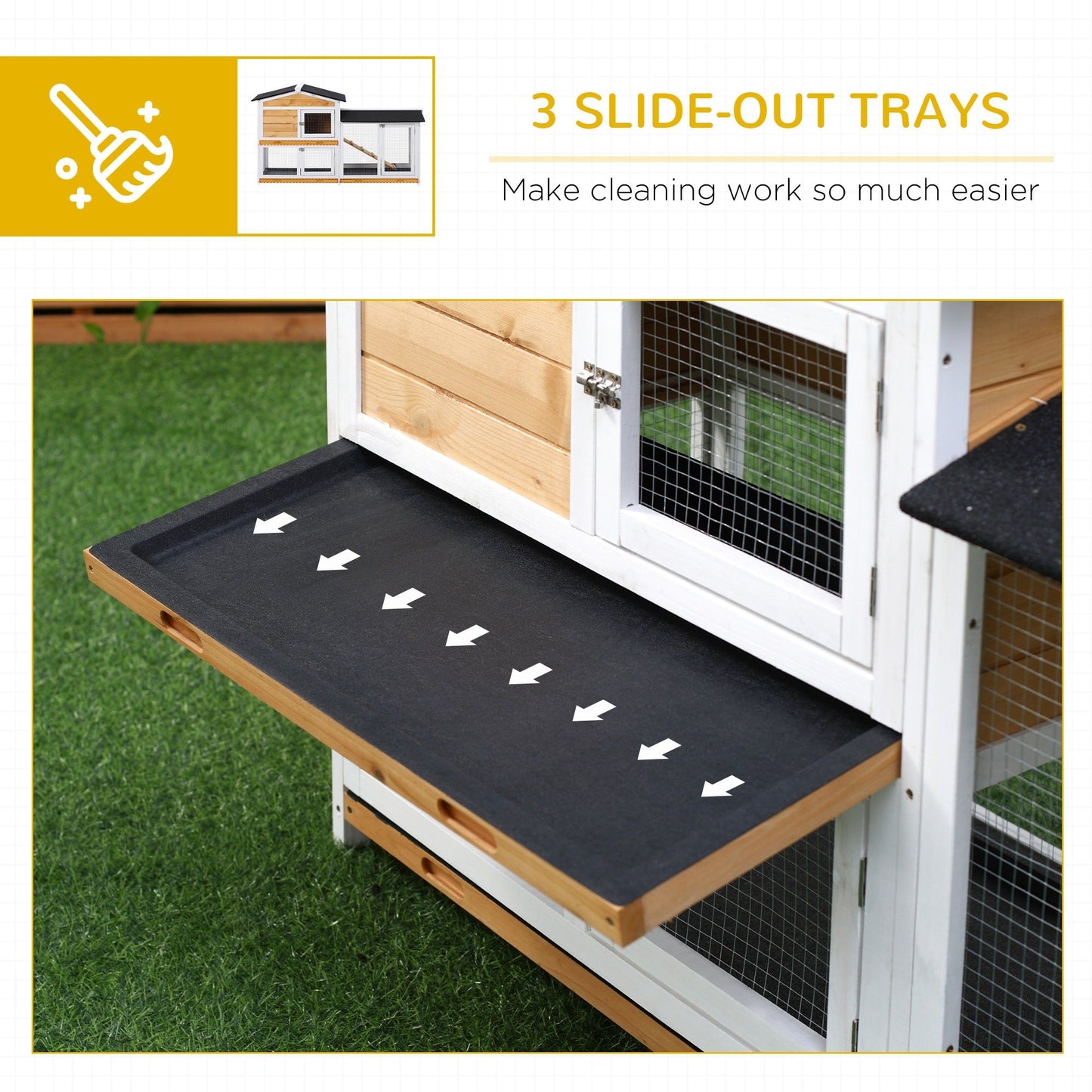 2 Storey Rabbit Hut Wooden Bunny Hut Small Animal House With Ramp My Store