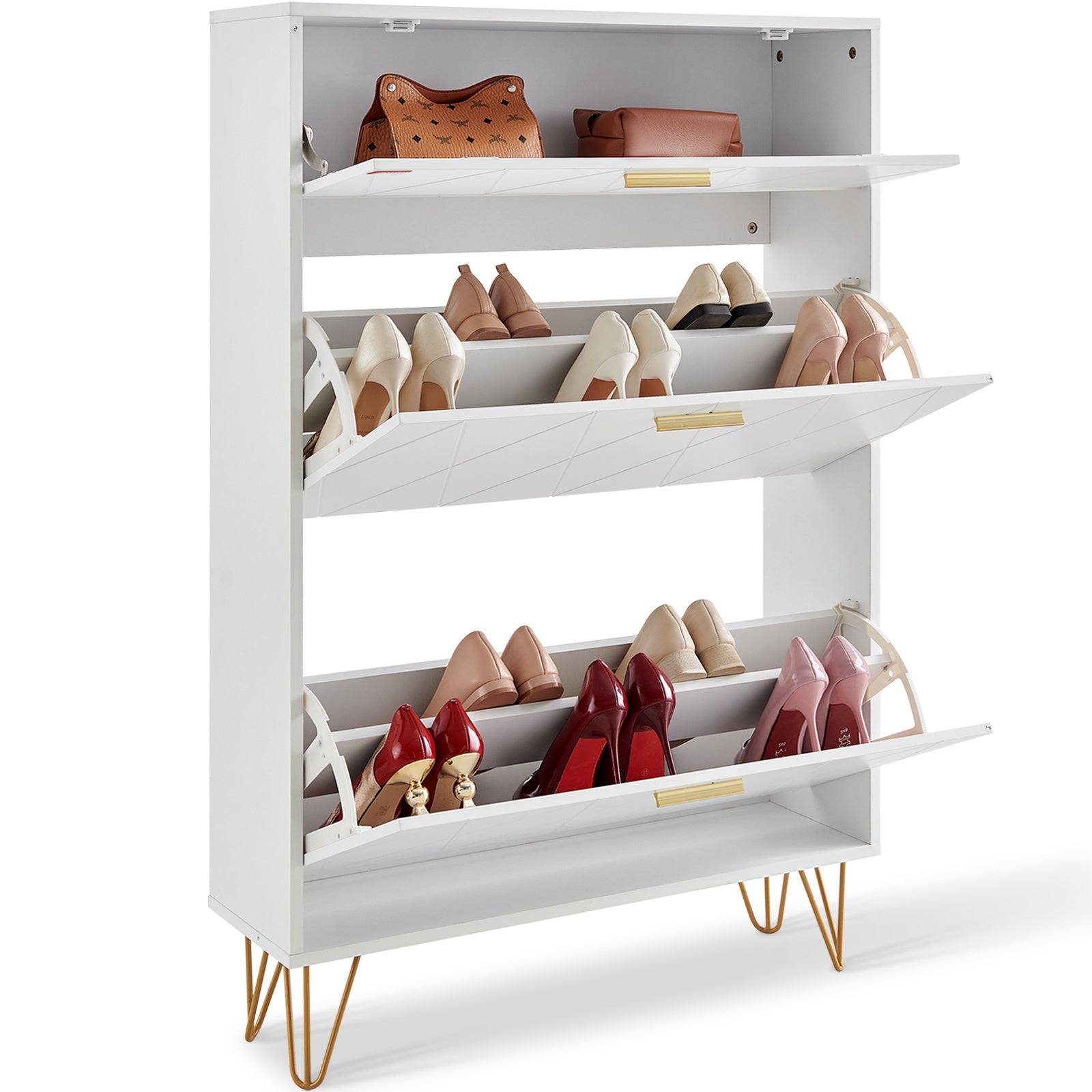 Shoe Cabinet With 3 Flip Drawers Inkedjoy