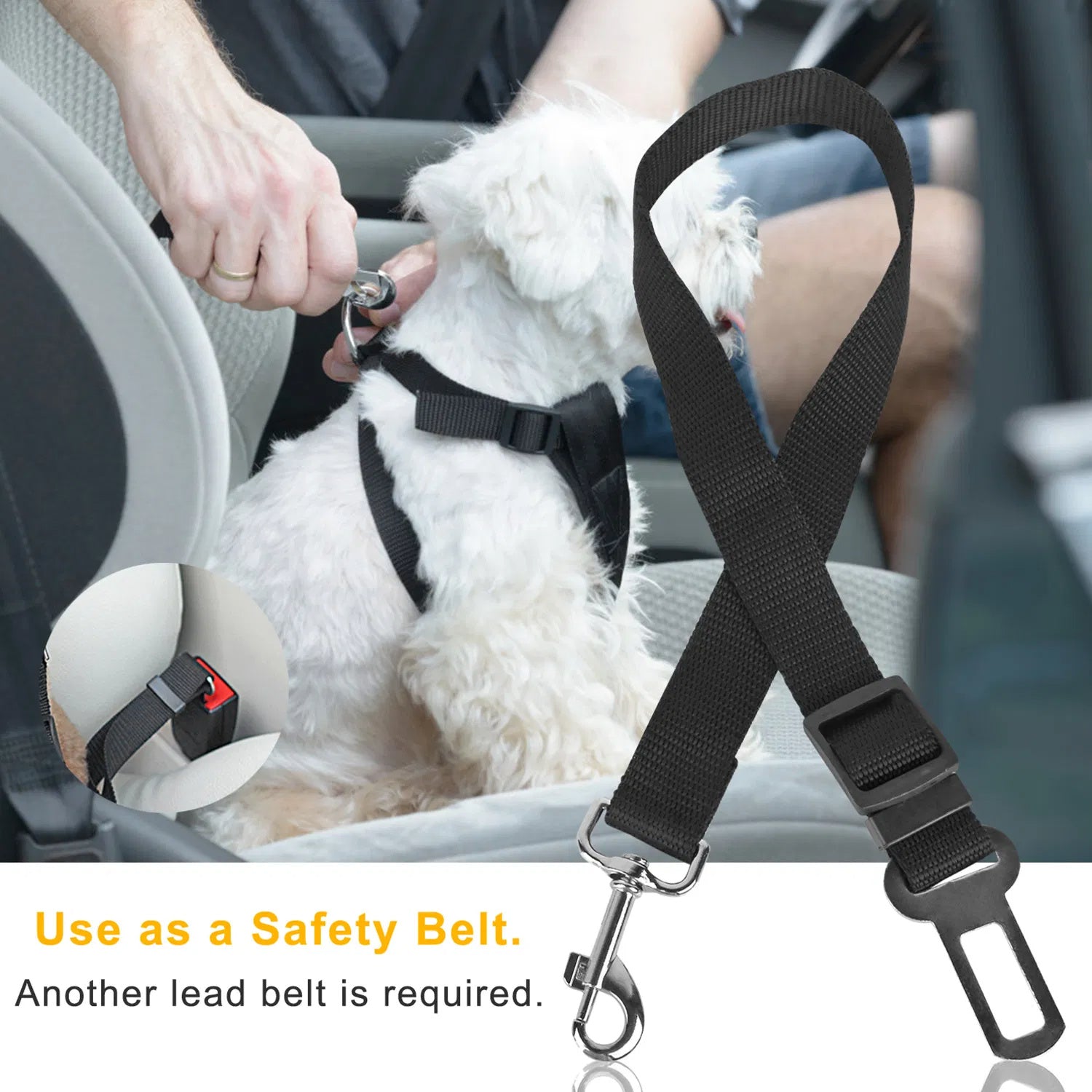 2Pcs Pet Dog Seat Belt Leash Adjustable Pet Dog Cat Safety Leads Harness My Store