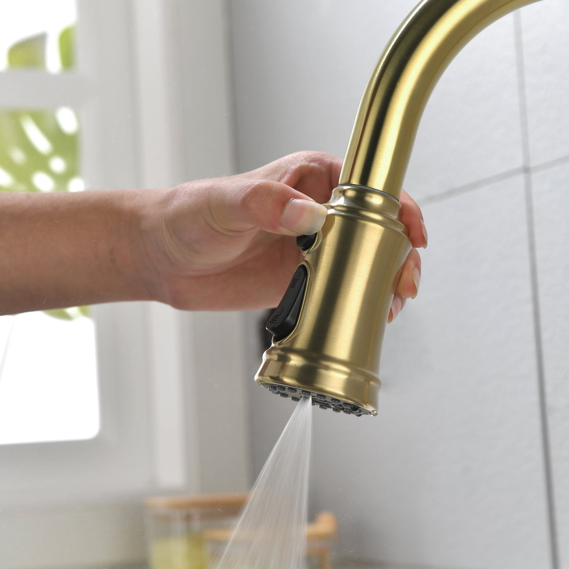 Single Handle High  Pull Out Kitchen Faucet- Stainless Steel Ohberri