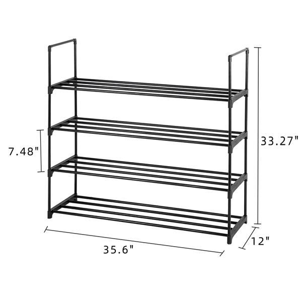 13 Tubes One Out Four Styles 8-layer Shoe Rack Black Inkedjoy